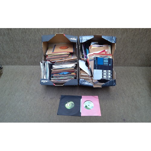 130 - large collection of 45 vinyl records. including Bad Company.