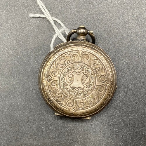 933 - Ladies silver pocket watch.