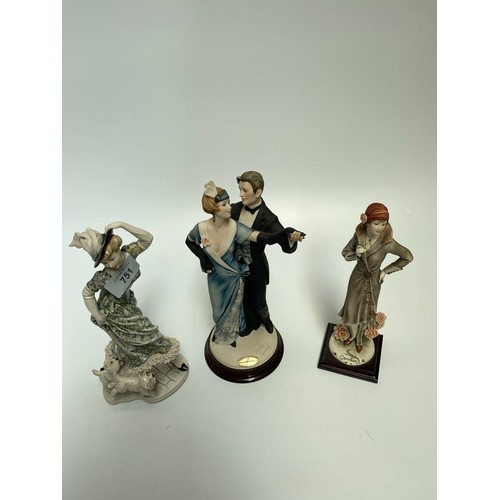 751 - three art deco statues by Giuseppe Armani 23 cm high