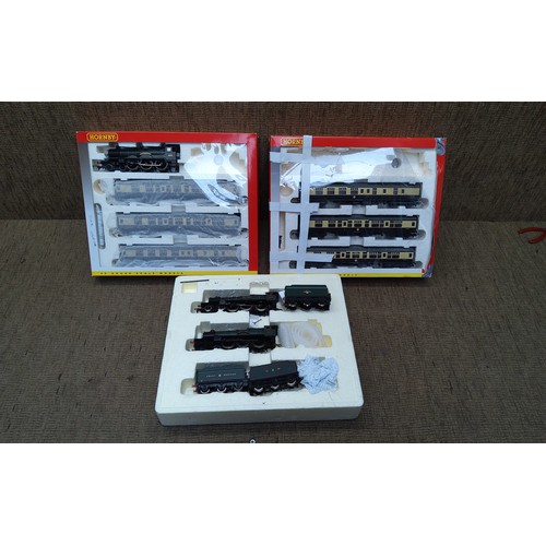 1142 - Three Hornby train sets (not complete). Including R2432 Cathedrals express train pack. R2297A BR Cla... 