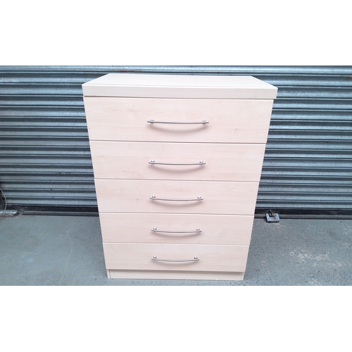 191 - Five drawer chest of drawers 108cm x 79cm