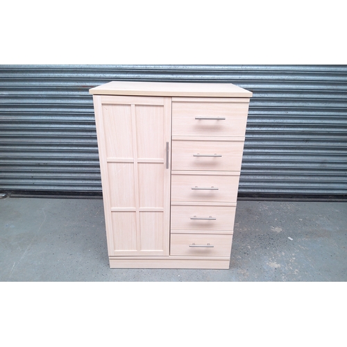 193 - Storage cupboard with five drawers and door 116cm x 86cm