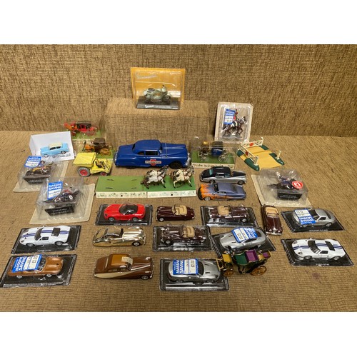 210 - Collection of collectible model cars and wagons including: some dinky.