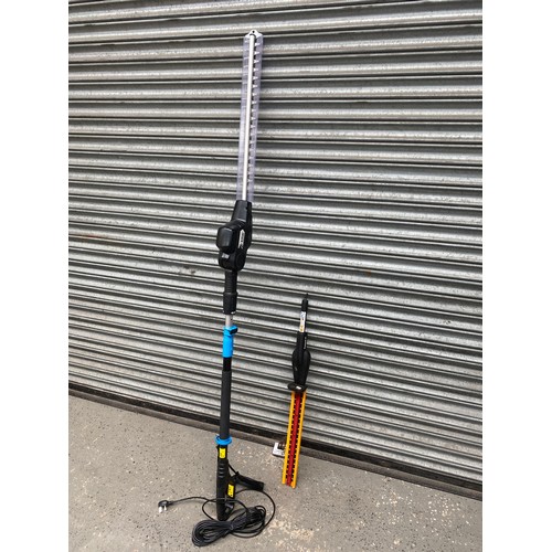 219 - Mac Allister long reach hedge trimmer.