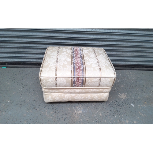 231 - Cream coloured pouffe with floral pattern