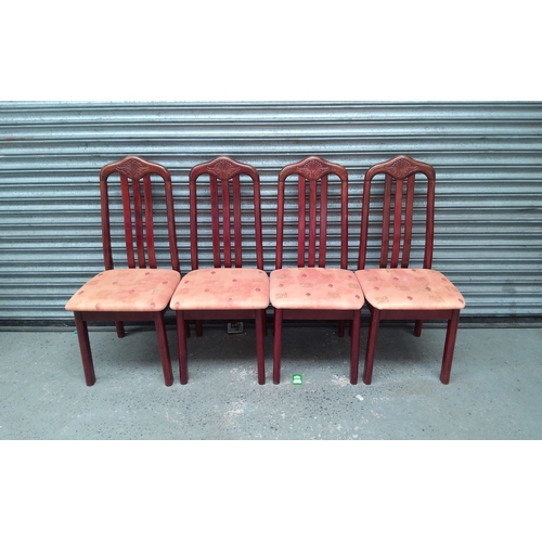 237 - Four chairs with patterned seat pads