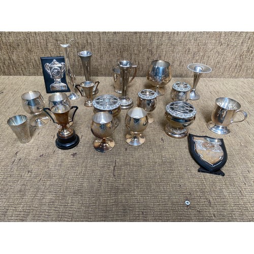 257 - Collection of silver plate items.