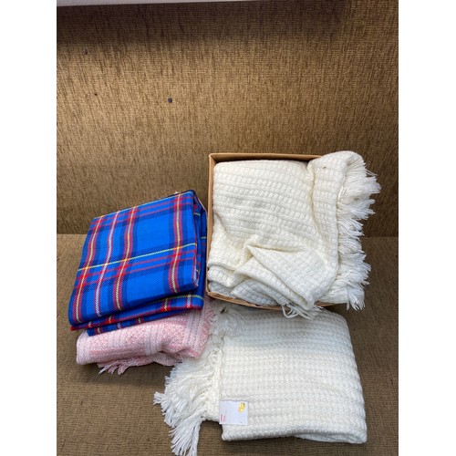 269 - selection of throws, blankets and a beach mat some new with tags