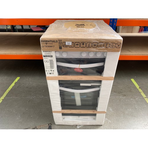 133 - Currys essentials 50cm electric solid plate cooker (retail packaged).