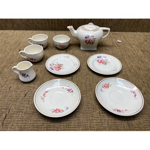 461 - Vintage Royal Cauldon corona childs porcelain part tea set c1950s.