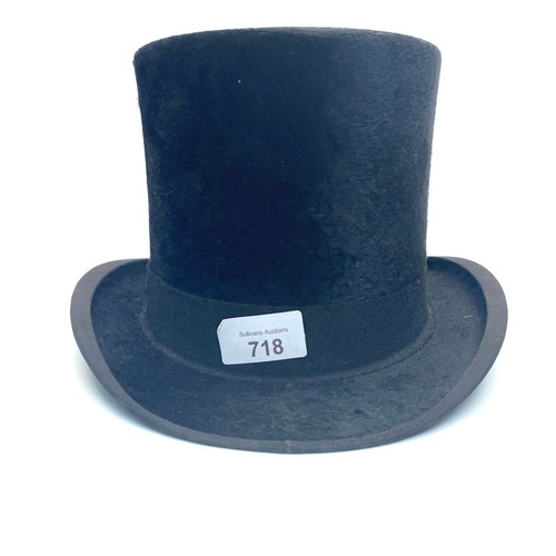 718 - Best Quality London 19th century top hat.