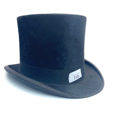 718 - Best Quality London 19th century top hat.