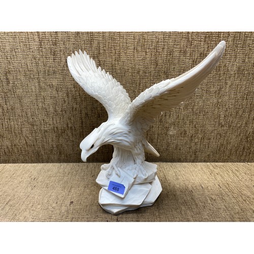 488 - Large white eagle figure 40cm.