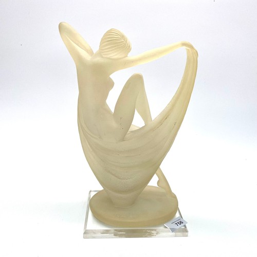 756 - Art deco style women figure dancing, signed W. Amina (33cm tall).