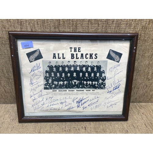 494 - Signed picture by the all blacks 1967.