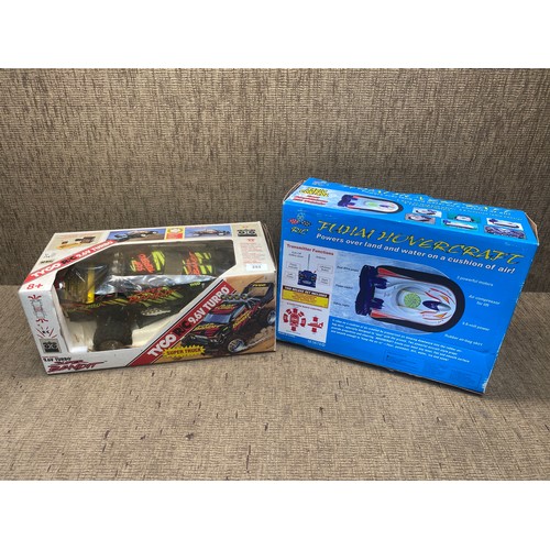 253 - Tyco Racing R/C 9.6V turbo super bandit and ST R/C hover craft.