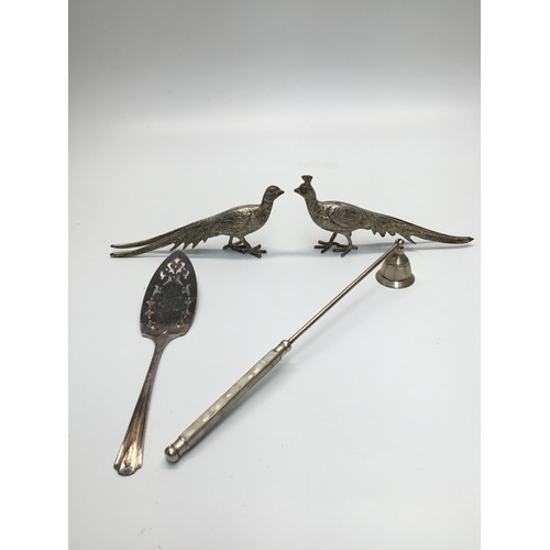 705 - Vintage Silver-Plated Candle Snuffer with Mother of Pearl Inlay on Handle and Bell plus a Dorchester... 