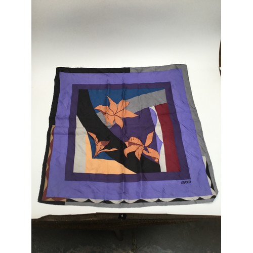 704 - Liberty of London Abstract Floral Silk Scarf.