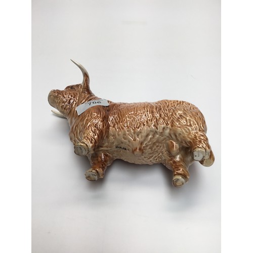 706 - Beswick Highland Cattle Bull and Calf.