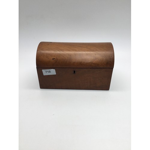 710 - Maple dome tea caddy.