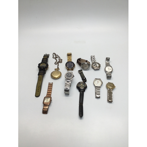 490 - Selection of watches including G shock , Montre suisse and a pocket watch