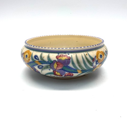 1202 - Poole Pottery Carter Stabler Adams earthenware base bowl. 20x8cm.