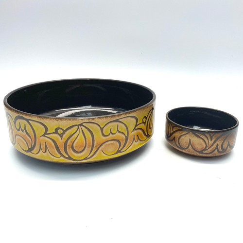 1209 - Two Poole pottery Aegean bowls. Largest 25cm wide.