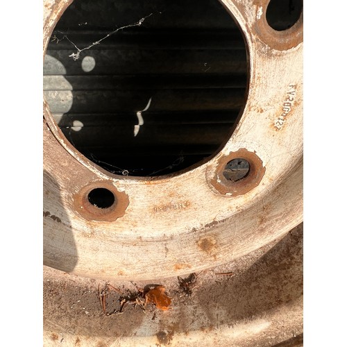 200 - Set of four Landrover series 3 wheels and tyres. 5.50f x 16 x33 with 205/80/r16 tires.