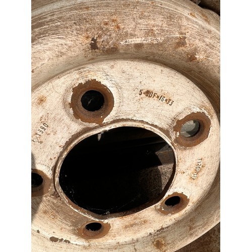 200 - Set of four Landrover series 3 wheels and tyres. 5.50f x 16 x33 with 205/80/r16 tires.