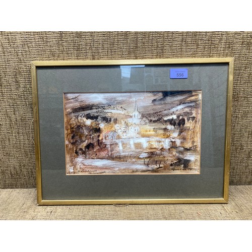 556 - Gerald Cox signed and framed watercolour. Crickhowel. 1978