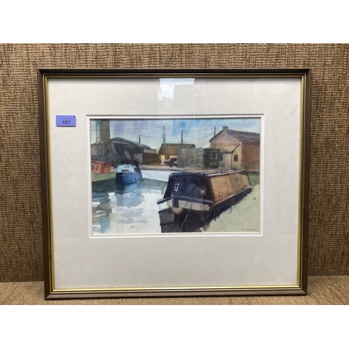 557 - DM Patterson. Tring Wharf Yorkshire. Watercolour.