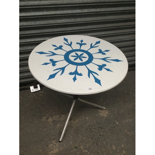 349 - Handy little bistro table collapsible for ease of storage