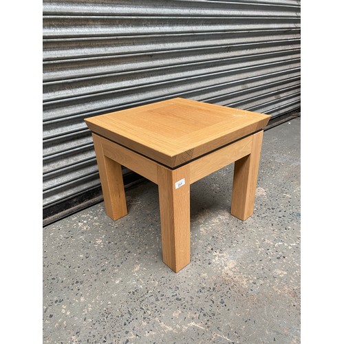 217 - Modern oak side table; 46cm x 50cm.