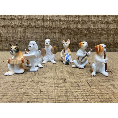 1204 - Vintage Enesco 6 piece china dog band.