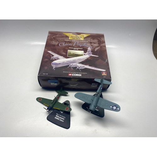 1042 - Corgi classics WWII aeroplane models and The Aviation archive Boeing stratocruiser first issue model... 