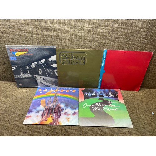 1043 - Progressive rock vinyl albums/records. Deep Purple, Nazareth, Lynyrd Skynyrd, Richie Blackmore (Rain... 