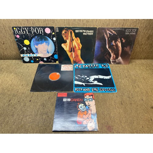 1045A - Collection of Iggy Pop vinyl LP records and 12