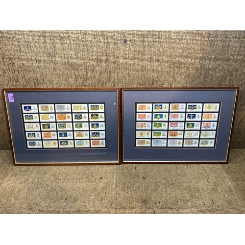 458 - 2 collections of cigarette cards in frames (1 frame without glass).