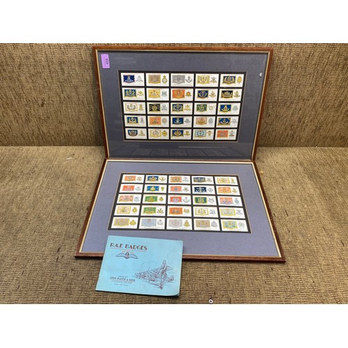 458 - 2 collections of cigarette cards in frames (1 frame without glass).