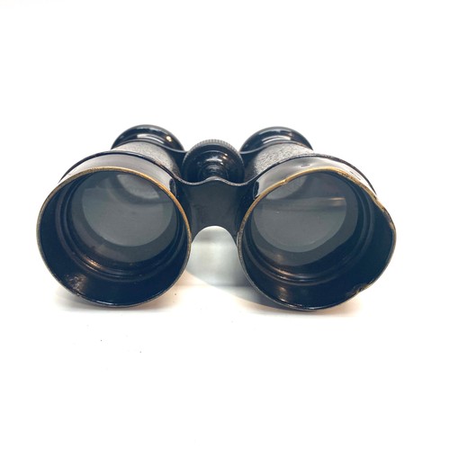 664 - Pair of WW1/2 Paris made, military regulation  binoculars in their original case.