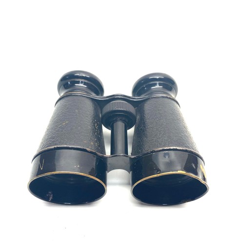 664 - Pair of WW1/2 Paris made, military regulation  binoculars in their original case.