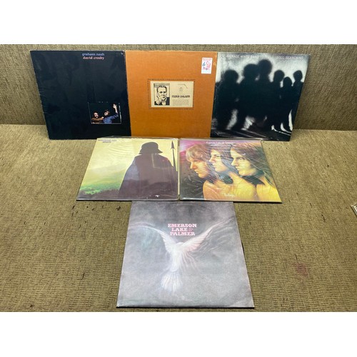 1074 - collection of vinyl LP records including: Emerson lake, David Crosby and Greyham nash