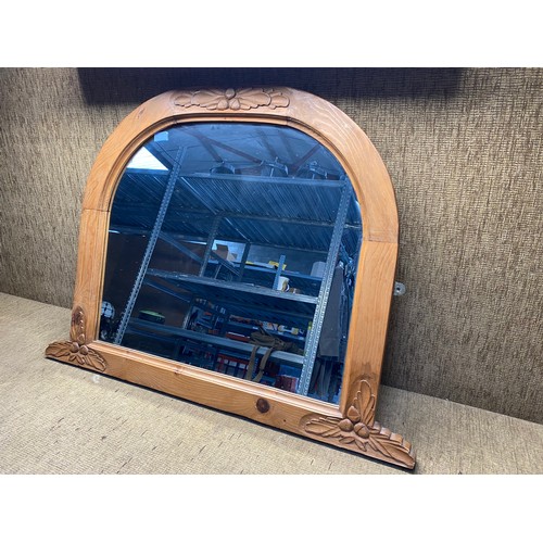 1079 - large pine framed mirror 86x76cm