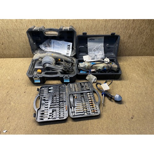 127 - selection of power tools including titan belt sander 800w, nu tool handle grinder.