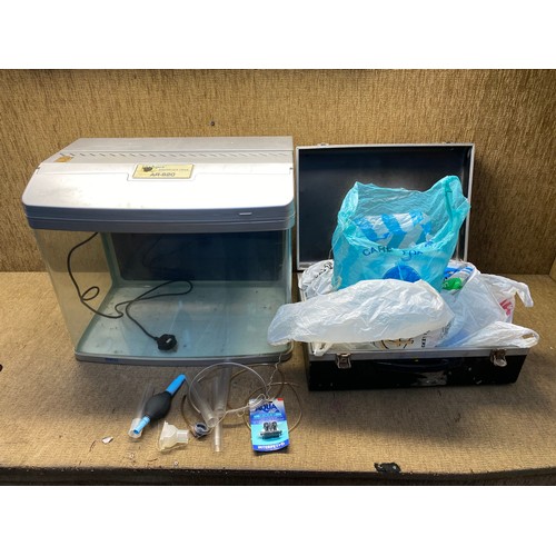 129 - large fish tank and accessories.