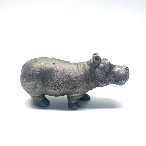 746D - Cast iron hippo money box.