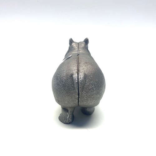 746D - Cast iron hippo money box.