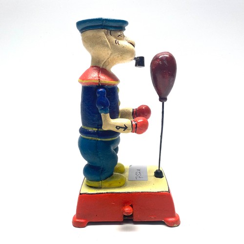 752A - Popeye cast iron boxing figure.