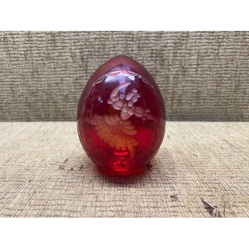 758 - Faberge glass paperweight. (original sticker to base)