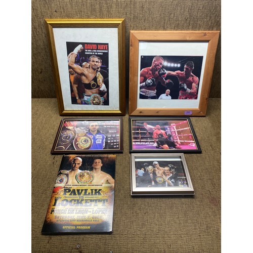 542 - Joe Calzaghe memorabilia (removed from the Gym in Newbridge after renovations) prints and photos.